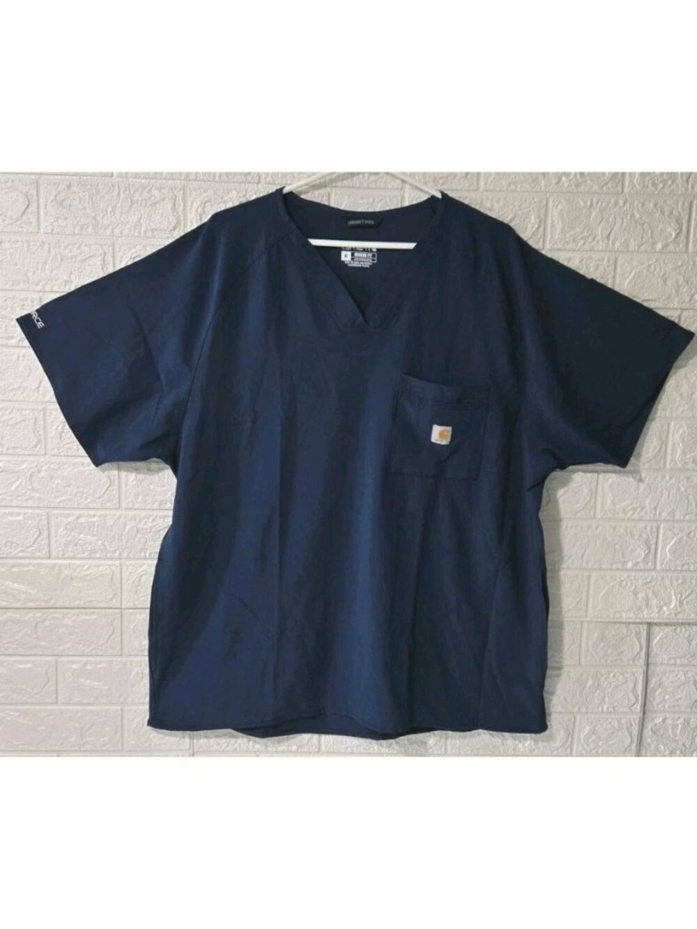 Carhartt Force Modern Fit Scrub Top V-Neck Navy Blue Mens XL Utility Scrubs